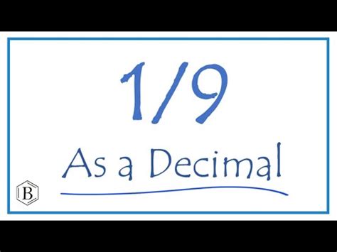 1/9|1/9 as a decimal